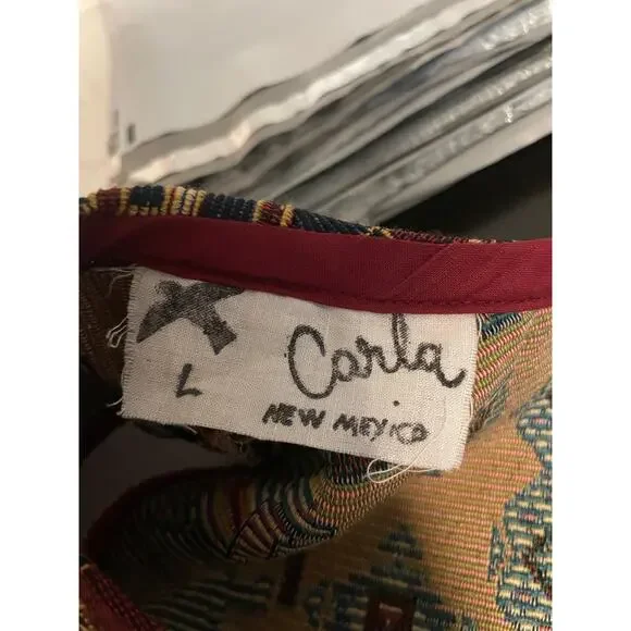 Vintage Carla New Mexico Vest Womens Large Button Up Multicolor Southwestern 90s - Picture 3 of 6